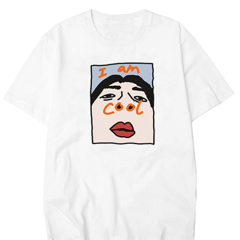 

Lovely Leisure Cartoon Print White T-shirt