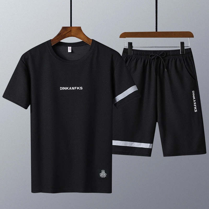 

Lovely Leisure Letter Black Two-piece Shorts Set
