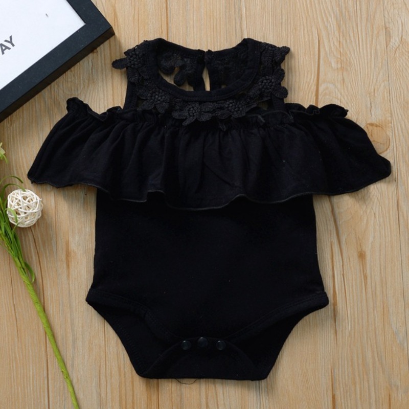 

Lovely Stylish Hollow-out Black Girl One-piece Romper