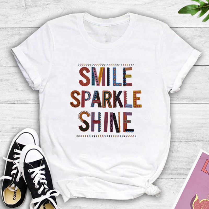 

Lovely Street Letter Print White T-shirt
