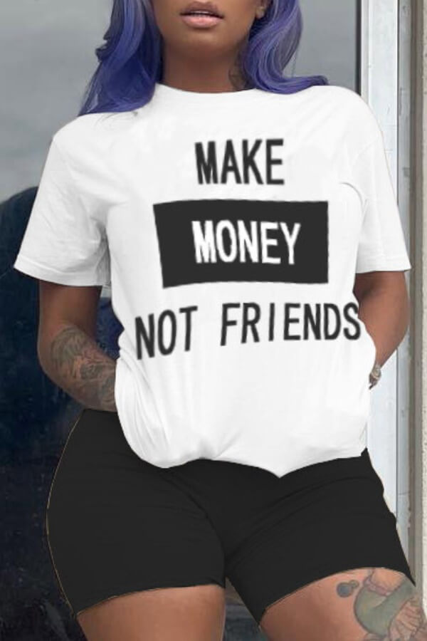 LovelyWholesale Casual Letter Print Black Two-piece Shorts Set Summer Short Sleeve Casual Basic Round Neck Spring Summer 2024