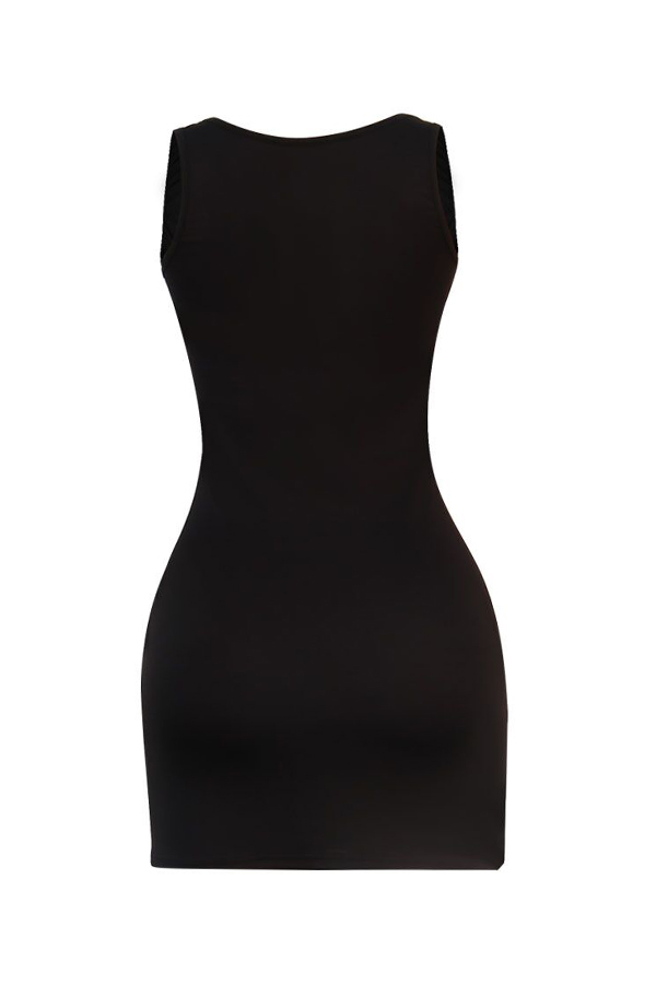 LW Trendy Hollow-out Black Mini Dress