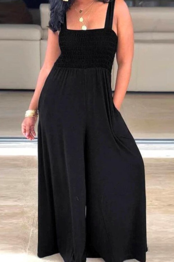 

lovely Casual Loose Black One-piece Jumpsuit
