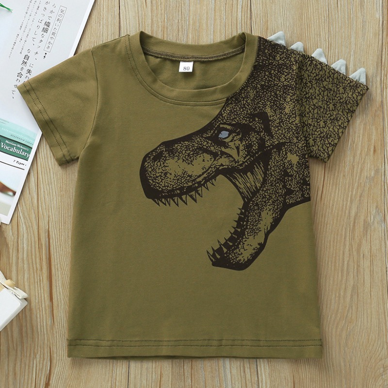 

lovely Leisure Print Army Green Boy T-shirt