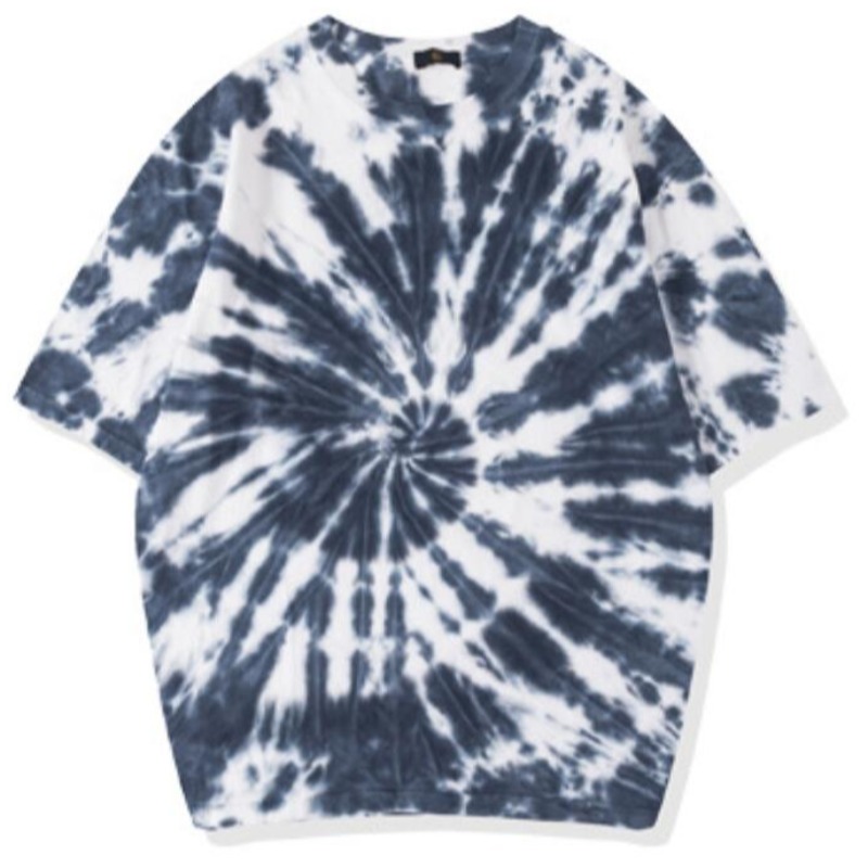 

lovely Leisure O Neck Tie-dye Blue T-shirt