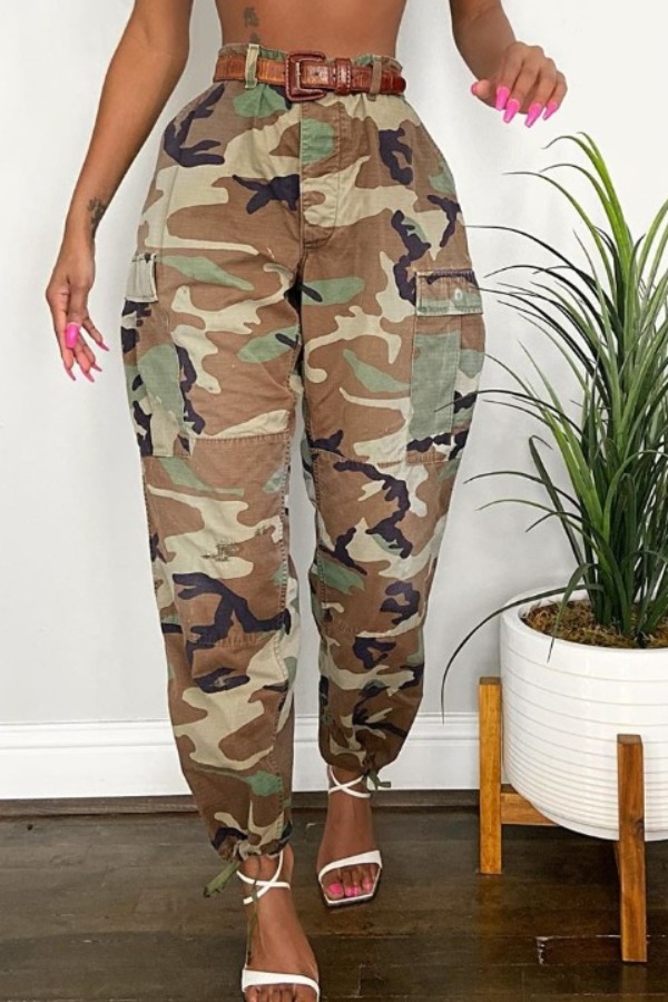 

lovely Sportswear Camo Print Plus Size Pants