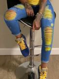 LW Raw Edge Ripped Jeans (No Stretch)