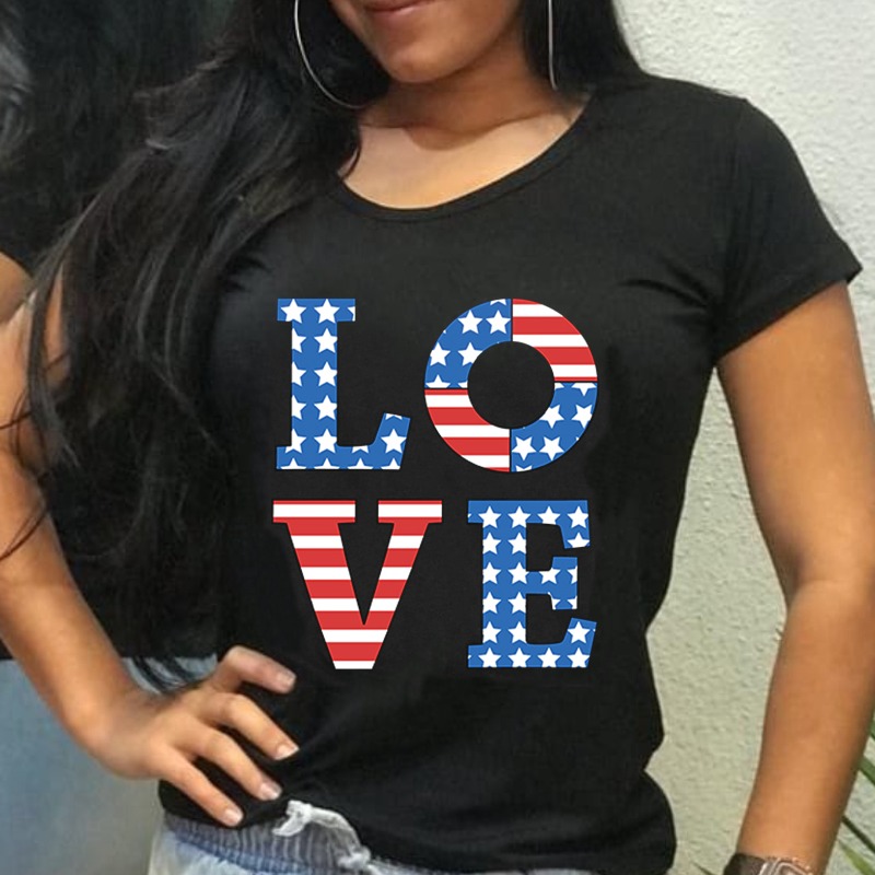 

lovely Leisure O Neck Letter Print Black T-shirt