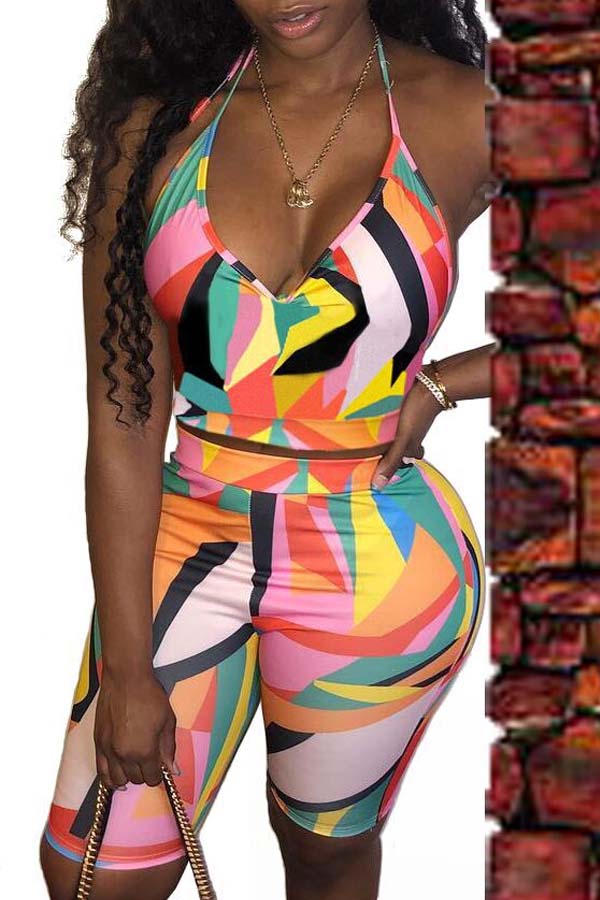 

lovely Print Multicolor Two-piece Swimsuit, Multi