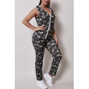 Lovely Sportswear Camo Print Two-piece Pants Set