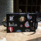 Lovely Stylish Print Black Crossbody Bag