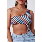 Lovely Sexy Striped Multicolor Bodysuit