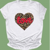 Lovely Leisure O Neck Leopard Print T-shirt