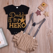 Lovely Casual Letter Black Girl Two-piece Shorts S