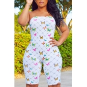 Lovely Leisure Butterfly Print White Plus Size One