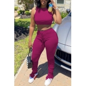 LW Fold Design Lace-up Slit Tracksuit Pants Set