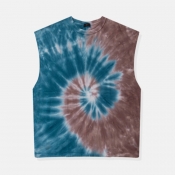 lovely Casual Tie-dye Blue Camisole