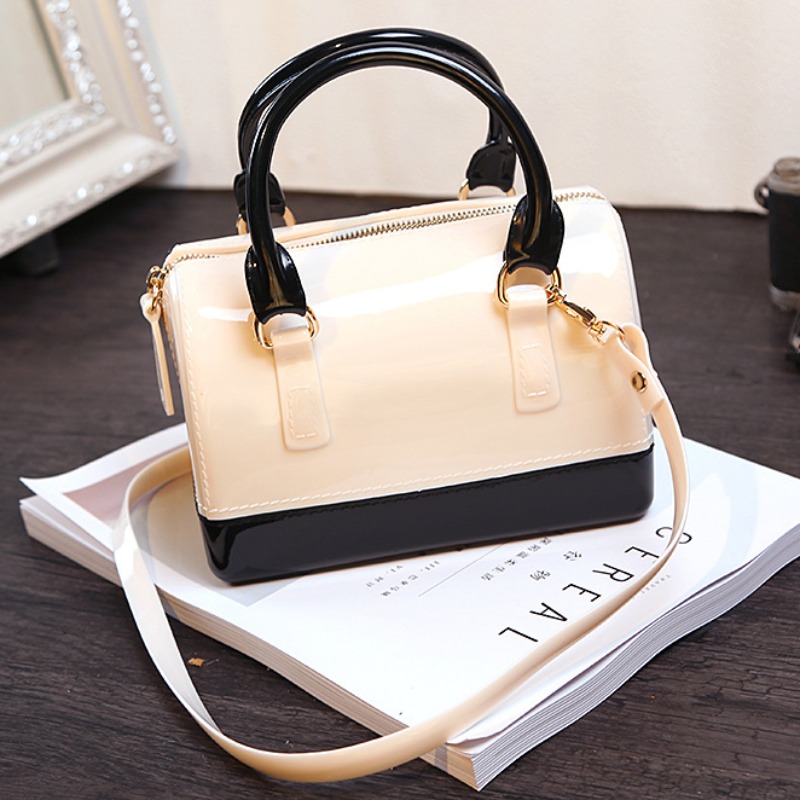 

lovely Stylish Patchwork White PVC Messenger Bag