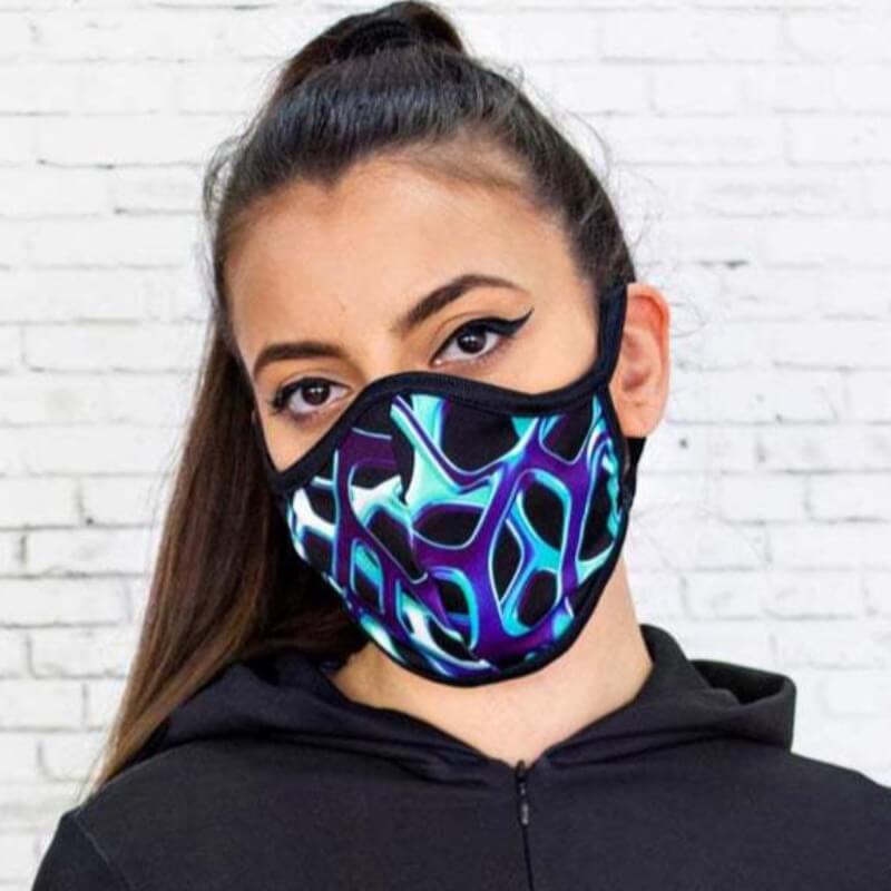 

Lovely Stylish Print Blue Face Mask