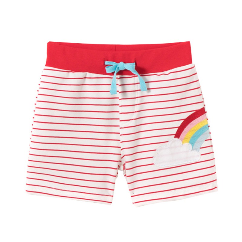 

lovely Leisure Striped Print Red Boy Shorts