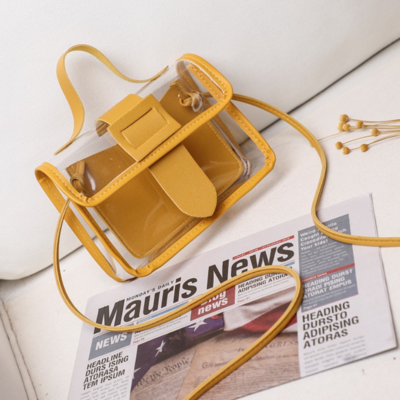 

lovely Casual See-through Yellow Messenger Bag