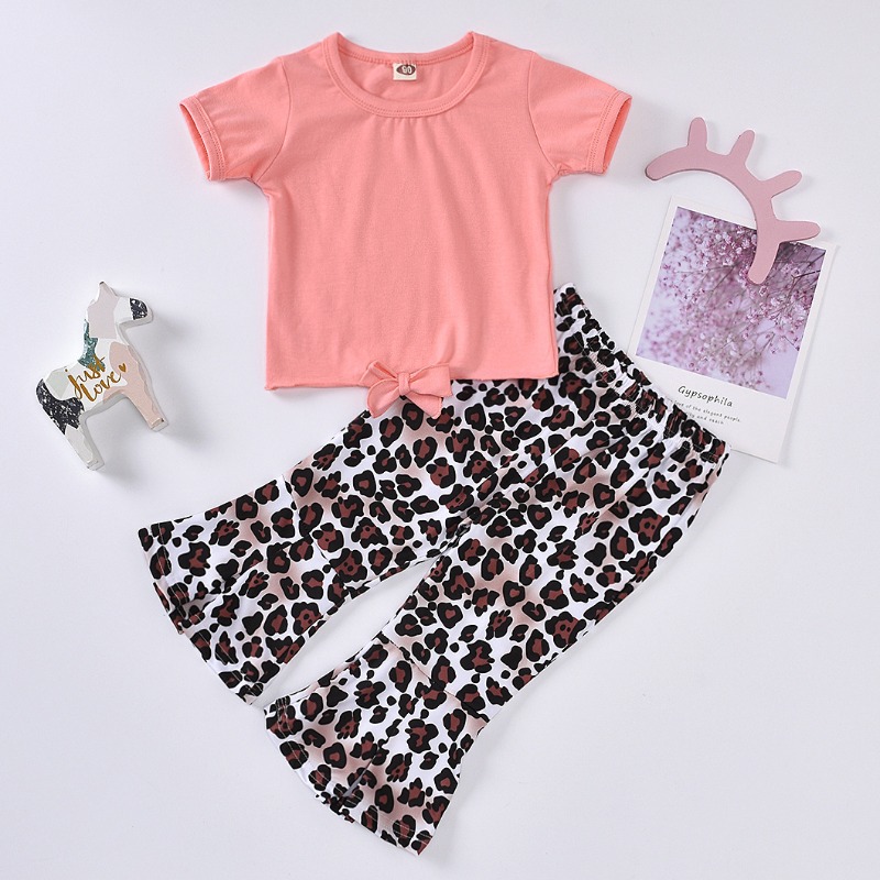 

lovely Casual Print Pink Girl Two-piece Pants Set