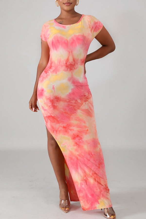 

lovely Casual Tie-dye Fan Fare Maxi Dress