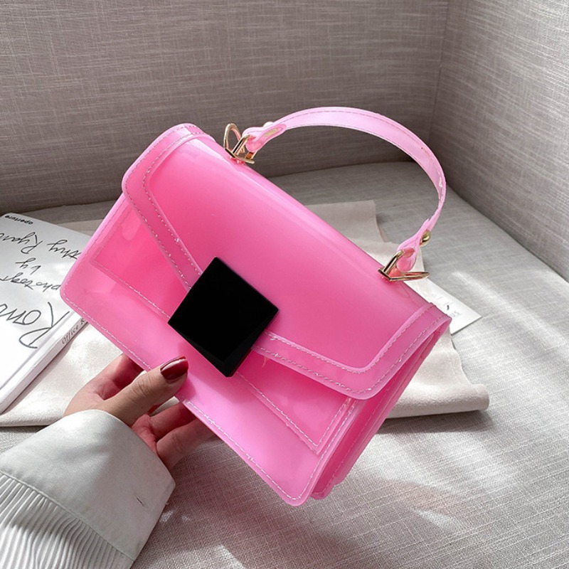 

lovely Stylish See-through Pink Crossbody Bag