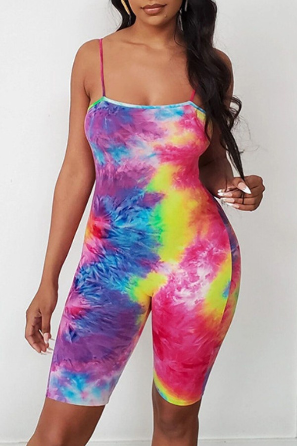 

lovely Trendy Tie-dye Purple One-piece Romper