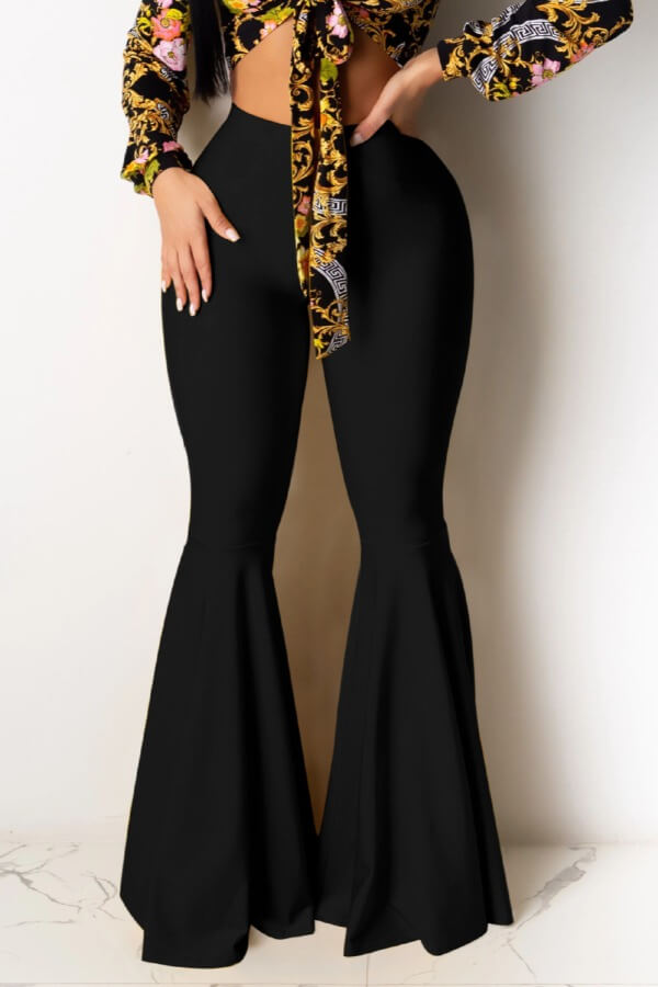 

Lovely Trendy Flared Black Pants