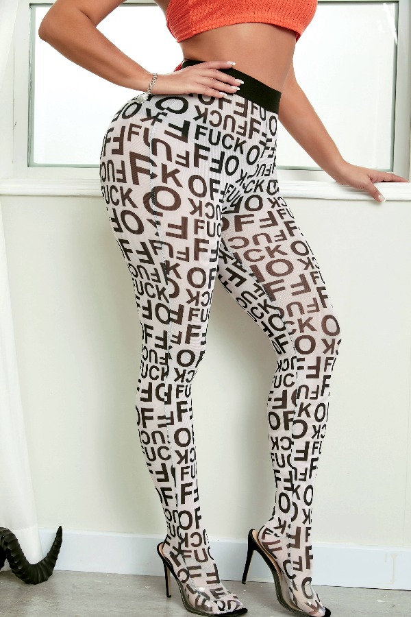 

lovely Sportswear Letter Print Grey Leggings