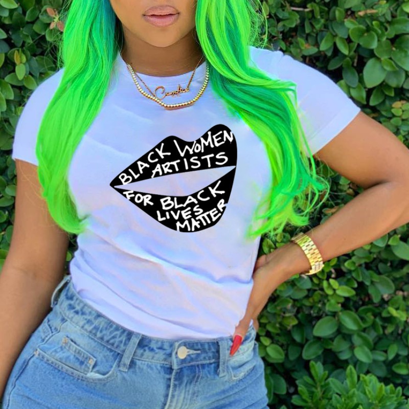 

lovely Leisure O Neck Lip Print White T-shirt