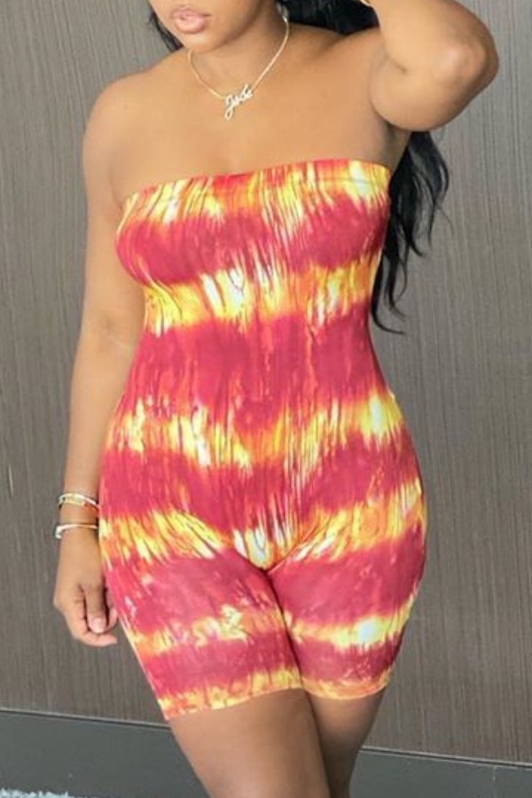 

lovely Stylish Tie-dye Jacinth One-piece Romper