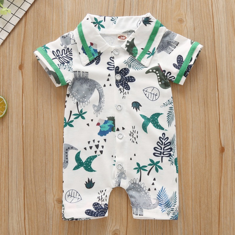 

lovely Stylish Print Green Boy One-piece Jumpsuit
