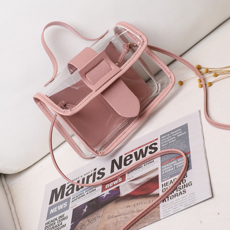 

lovely Chic See-through Pink Crossbody Bag