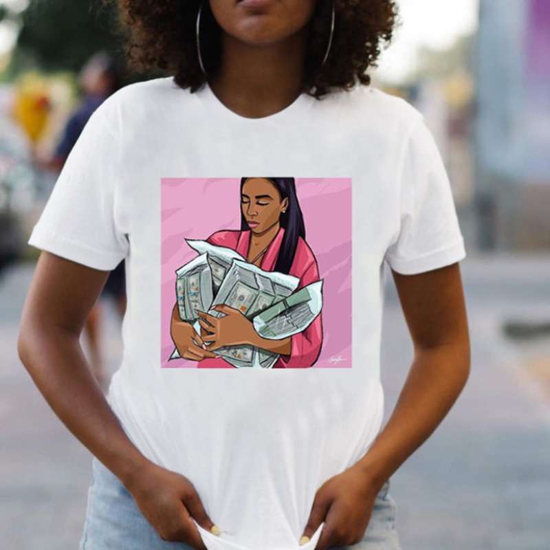 

lovely Casual O Neck Print Pink T-shirt