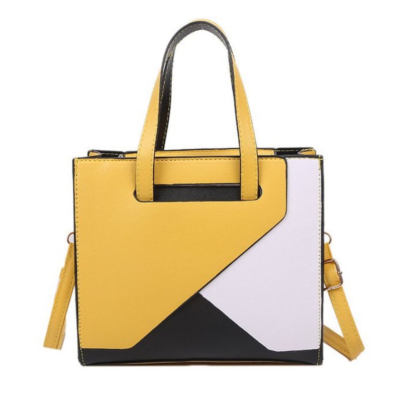 

lovely Trendy Patchwork Yellow Messenger Bag
