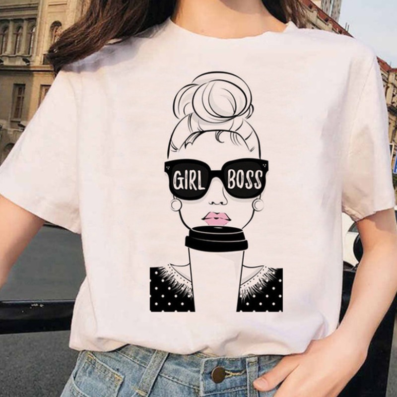 

lovely Casual O Neck Print Creamy White Plus Size T-shirt, Milk white