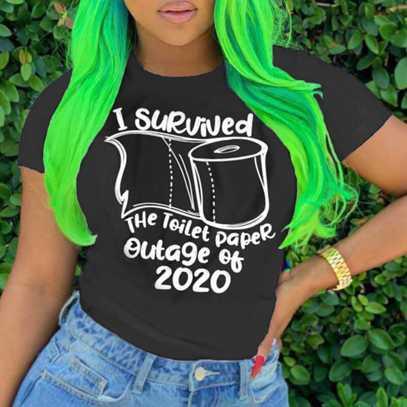 

Lovely Leisure O Neck Letter Print Black T-shirt