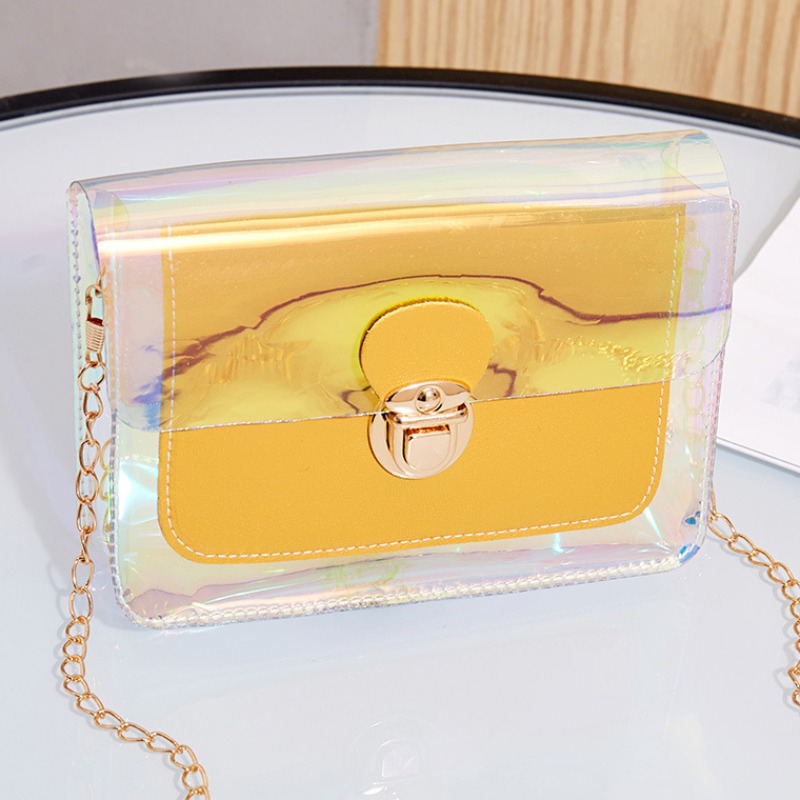 

lovely Trendy See-through Yellow Crossbody Bag