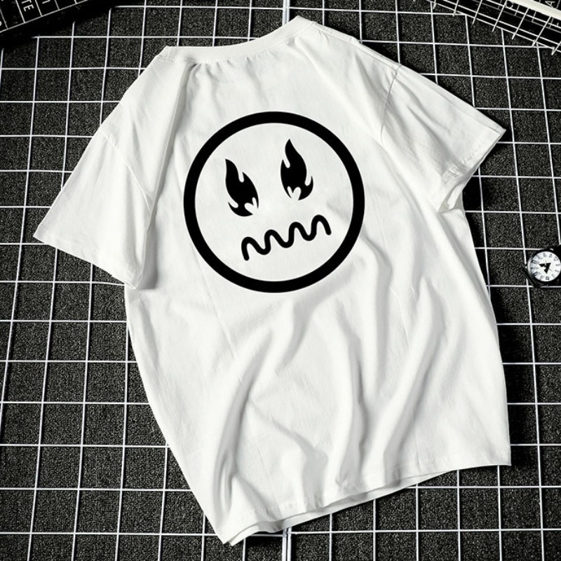 

lovely Casual O Neck Print White T-shirt