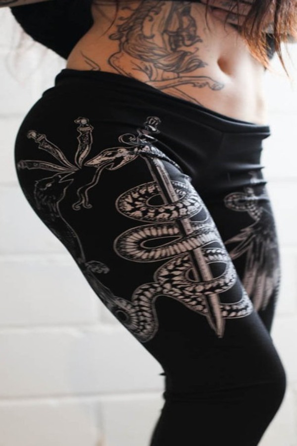 

lovely Casual Print Black Pants