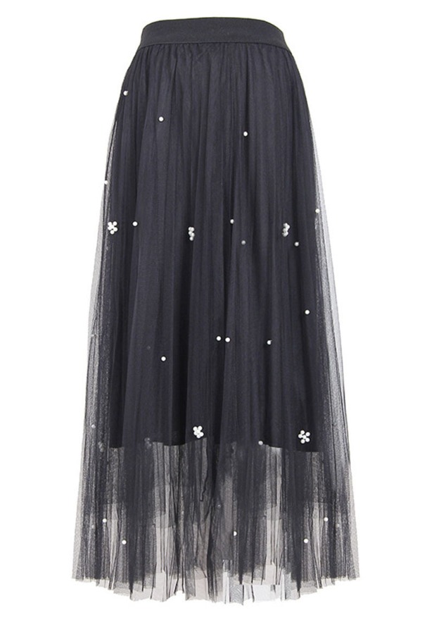 

lovely Sweet Nail Bead Design Black Skirt