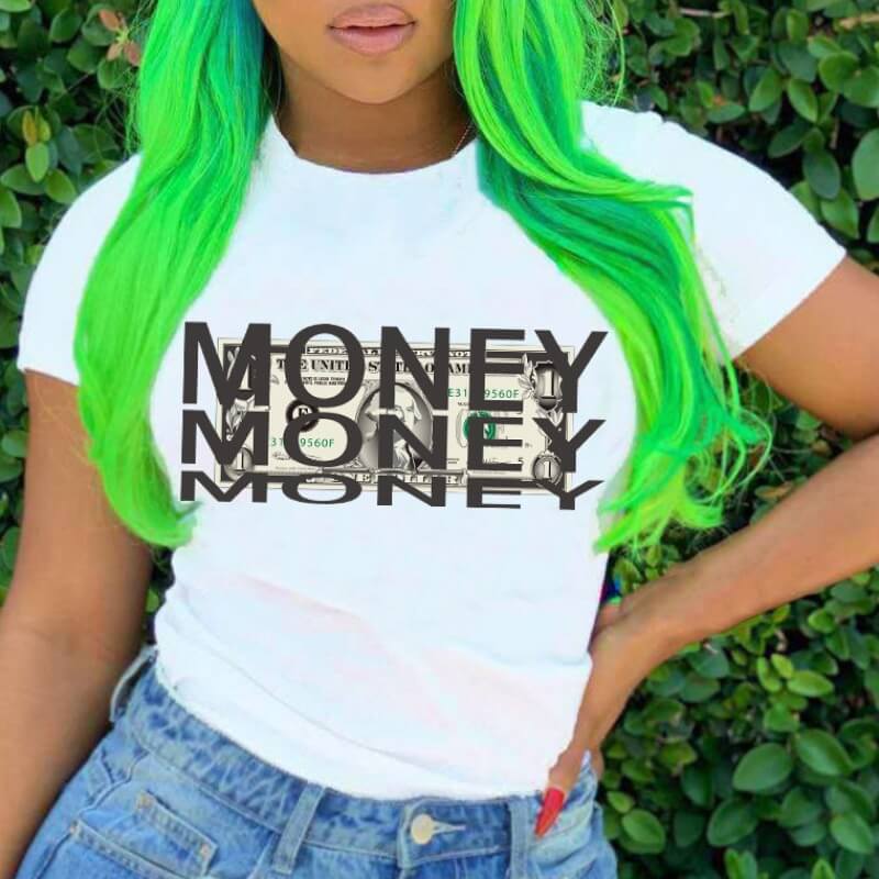 

Lovely Casual O Neck Letter Print White T-shirt