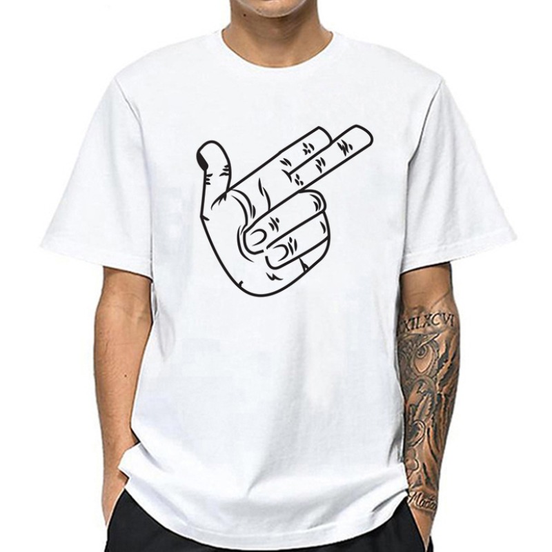 

lovely Leisure O Neck Print White T-shirt