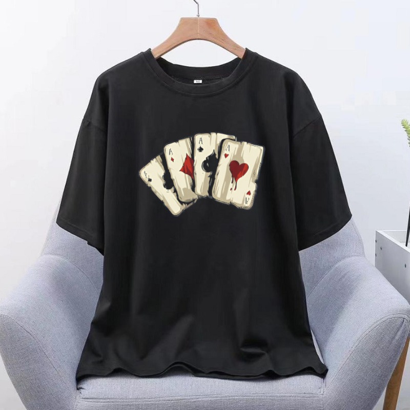 

lovely Casual O Neck Print Black T-shirt