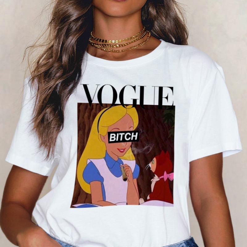 

lovely Street O Neck Print White Plus Size T-shirt