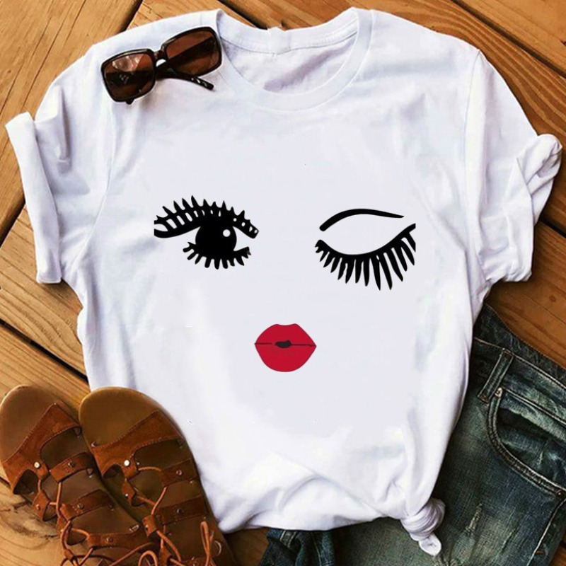 

Lovely Leisure O Neck Print White T-shirt