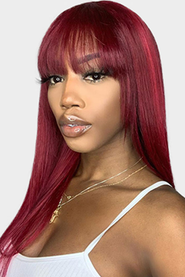 

lovely Trendy Long Wine Red Wigs
