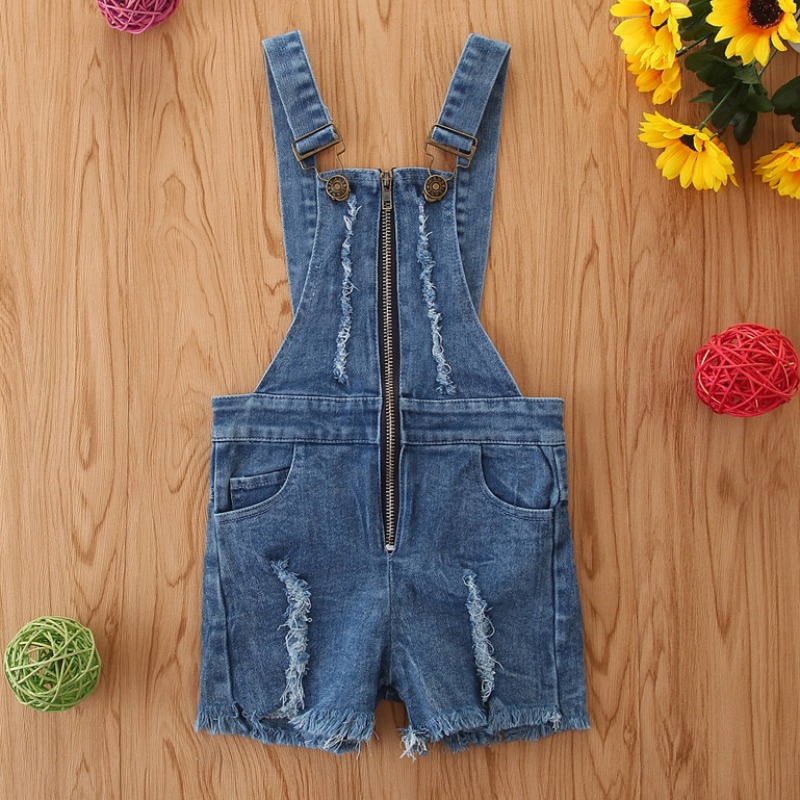 

lovely Trendy Zipper Design Blue Girl One-piece Romper